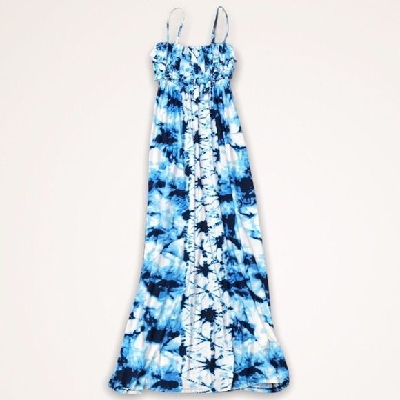 ⭐️ HP STYLE & CO Tie Dye Ruffle Maxi Dress - Picture 1 of 6